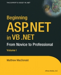 Imagen de portada: Beginning ASP.NET in VB .NET 9781590592786