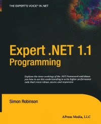 Immagine di copertina: Expert .NET 1.1 Programming 9781590592229