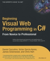 Imagen de portada: Beginning Visual Web Programming in C# 9781590593615