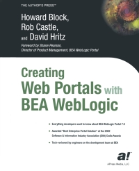 Cover image: Creating Web Portals with BEA WebLogic 9781590590690