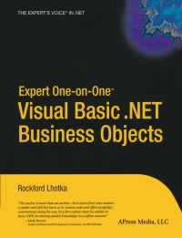 Cover image: Expert One-on-One Visual Basic .NET Business Objects 9781590591451