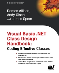 Cover image: Visual Basic .NET Class Design Handbook 9781590592755