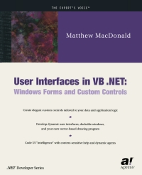 صورة الغلاف: User Interfaces in VB .NET 9781590590447