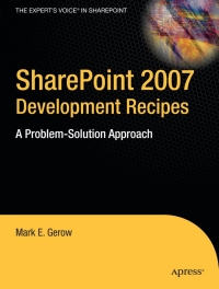 表紙画像: SharePoint 2007 Development Recipes 9781430209614