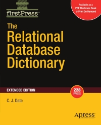 Cover image: The Relational Database Dictionary, Extended Edition 9781430210412