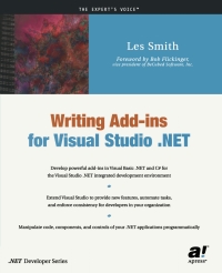 Cover image: Writing Add-ins for Visual Studio .NET 9781590590263