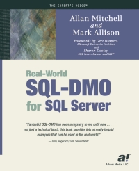 Cover image: Real-World SQL-DMO for SQL Server 9781590590409