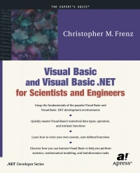 Titelbild: Visual Basic and Visual Basic .NET for Scientists and Engineers 9781893115552