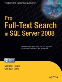 Cover image: Pro Full-Text Search in SQL Server 2008 9781430215943