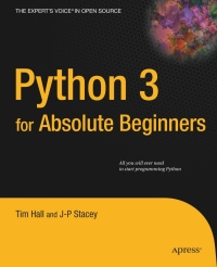 Immagine di copertina: Python 3 for Absolute Beginners 9781430216322