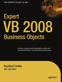 Cover image: Expert VB 2008 Business Objects 9781430216384