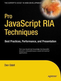 Cover image: Pro JavaScript RIA Techniques 9781430219347