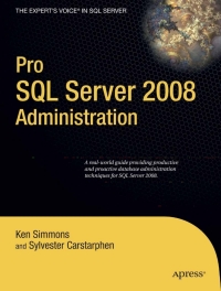 Cover image: Pro SQL Server 2008 Administration 9781430223733