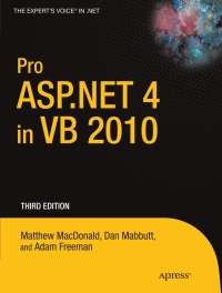 Cover image: Pro ASP.NET 4 in VB 2010 3rd edition 9781430225119