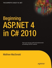 Cover image: Beginning ASP.NET 4 in C# 2010 9781430226086