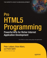 Cover image: Pro HTML5 Programming 9781430227908