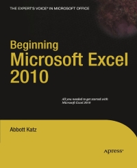 Cover image: Beginning Microsoft Excel 2010 9781430229551
