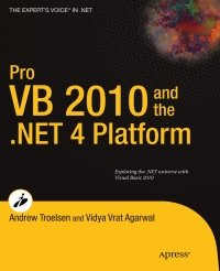 Cover image: Pro VB 2010 and the .NET 4.0 Platform 9781430229858