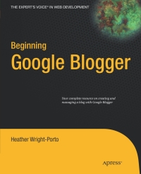 Cover image: Beginning Google Blogger 9781430230120