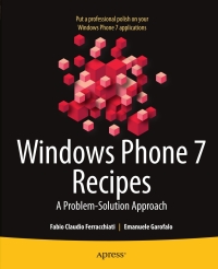 Imagen de portada: Windows Phone 7 Recipes 9781430233718