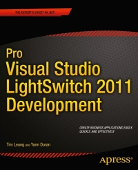 Cover image: Pro Visual Studio LightSwitch 2011 Development 9781430240082