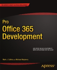 Imagen de portada: Pro Office 365 Development 9781430240747