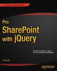 Cover image: Pro SharePoint with jQuery 9781430240983