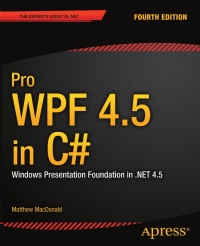 Imagen de portada: Pro WPF 4.5 in C# 4th edition 9781430243656