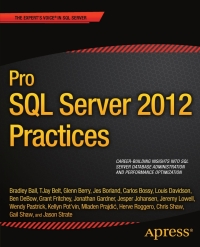 Cover image: Pro SQL Server 2012 Practices 9781430247708