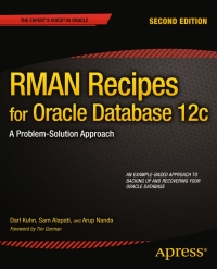 Cover image: RMAN Recipes for Oracle Database 12c 2nd edition 9781430248361