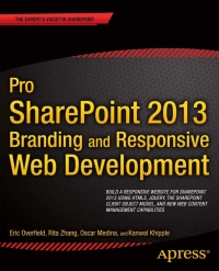Cover image: Pro SharePoint 2013 Branding and Responsive Web Development 9781430250289