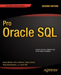 Cover image: Pro Oracle SQL 2nd edition 9781430262206