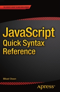 Imagen de portada: JavaScript Quick Syntax Reference 9781430264934