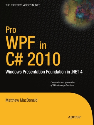 Cover image: Pro WPF in C# 2010 3rd edition 9781430272052