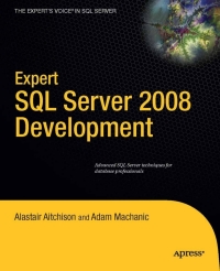 Cover image: Expert SQL Server 2008 Development 9781430272137