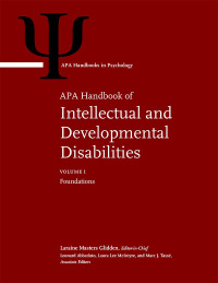 Imagen de portada: APA Handbook of Intellectual and Developmental Disabilities, Volume 1 1st edition 9781433831959