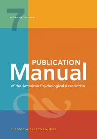 Imagen de portada: Publication Manual of the American Psychological Association 7th edition 9781433832154