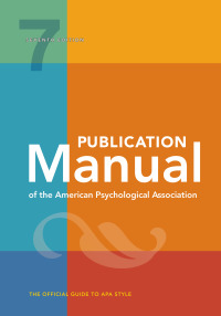 Cover image: Publication Manual of the American Psychological Association 7th edition 9781433832154