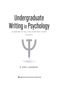 Cover image: Undergraduate Writing in Psychology 3rd edition 9781433833892