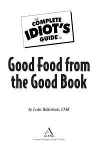 Cover image: The Complete Idiot's Guide to Good Food from the Good Book 9781592577286