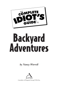 Cover image: The Complete Idiot's Guide to Backyard Adventures 9781592577576