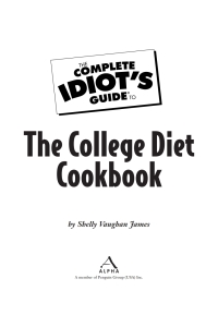 Cover image: The Complete Idiot's Guide to the College Diet Cookbook 9781592576807