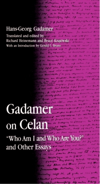 Cover image: Gadamer on Celan 9780791432297