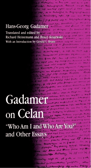 Cover image: Gadamer on Celan 9780791432303