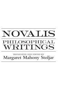 表紙画像: Novalis 9780791432723