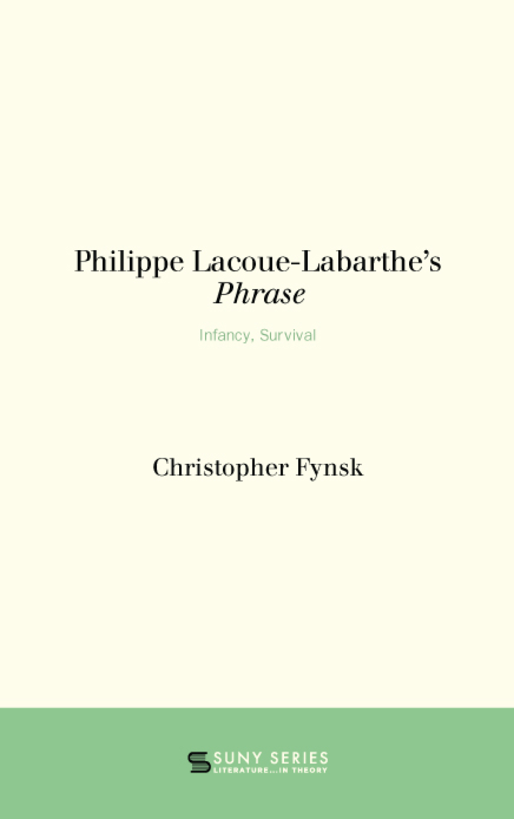 ISBN 9781438463476 product image for Philippe Lacoue-Labarthe's Phrase (eBook) | upcitemdb.com