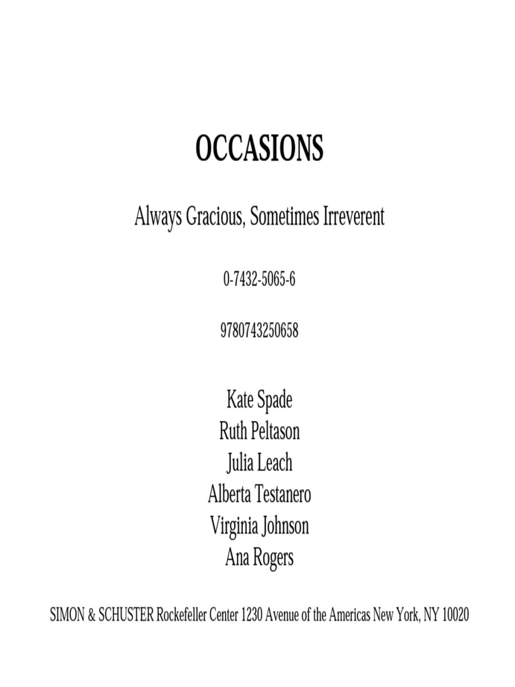 Occasions