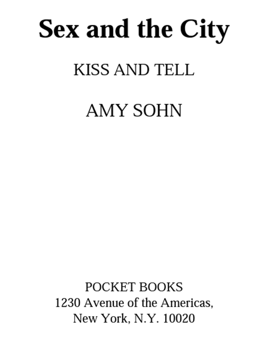 Sex and the City eBook