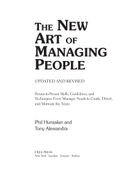 Cover image: The New Art of Managing People 9781416550624