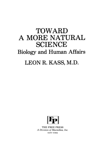 Cover image: Toward a More Natural Science 9780029170717